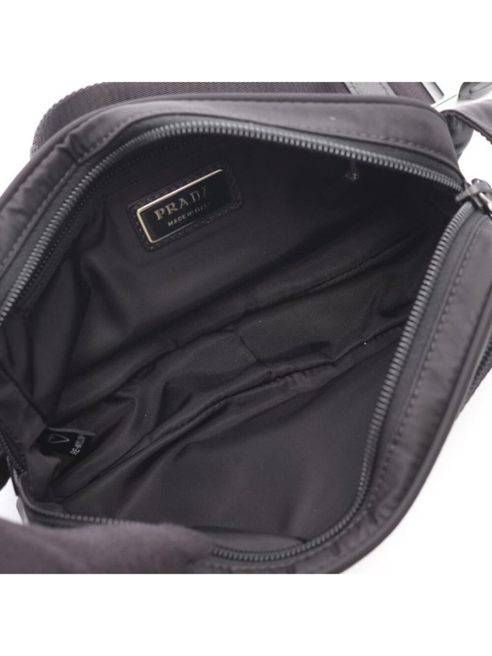 Prada Waist Bag Re-Nylon Black Nylon Saffiano Leather - Picture 3 of 4